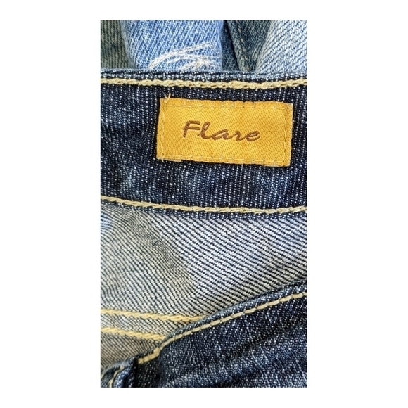 Seven 7 Premium Dark Wash Denim Embellished Pocket Flare jeans 32 waist - Picture 4 of 7